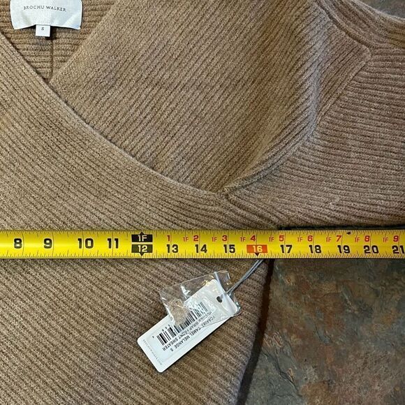 Brochu Walker The Hughes Wrap Front Sweater Camel Melange NWT Woman’s small - Picture 10 of 12